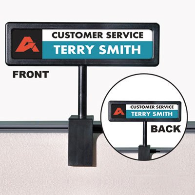 Advantus People Pointer Cubicle Sign, Plastic, 9 x 2 1/2, Black AVT75334