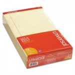 UNV40000 Perforated Edge Writing Pad, Legal/Margin Rule, Legal, Canary, 50-Sheet, Dozen UNV40000