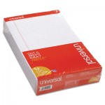 UNV45000 Perforated Edge Writing Pad, Wide/Margin Rule, Legal, White, 50-Sheet, Dozen UNV45000