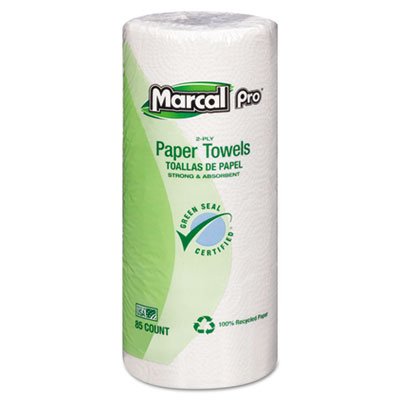 Perforated Kitchen Towels, White, 2-Ply, 9"x11", 85 Sheets/Roll, 30 Rolls/Carton MRC06350