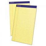 Ampad Perforated Writing Pad, 8 1/2 x 14, Canary, 50 Sheets, Dozen TOP20230