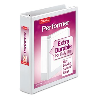 Performer ClearVue Slant-D Ring Binder, 1 1/2" Cap, 11 x 8 1/2, White CRD17400