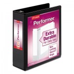 Cardinal Performer ClearVue Slant-D Ring Binder, 3 Rings, 3" Capacity, 11 x 8.5, Black CRD17601