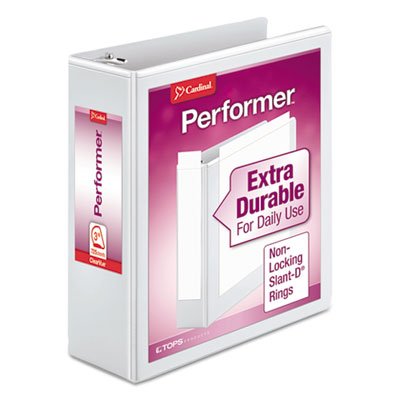 Performer ClearVue Slant-D Ring Binder, 3" Cap, 11 x 8 1/2, White CRD17600