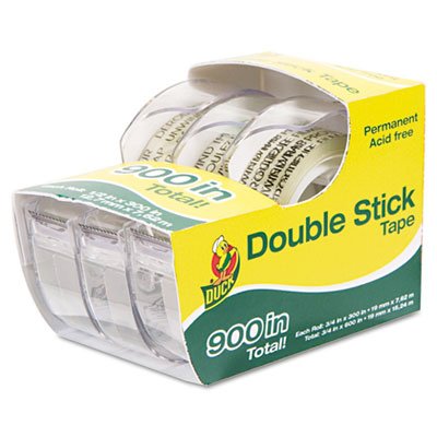 Duck Permanent Double-Stick Tape, 1/2" x 300", 1" Core, Clear DUC0021087