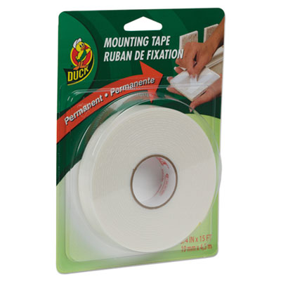 Duck Permanent Foam Mounting Tape, 3/4" x 15ft, White DUCHU156