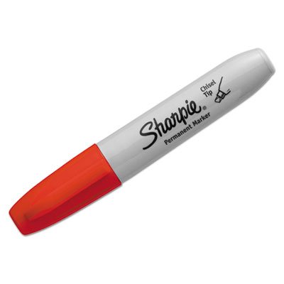 Sharpie Permanent Marker, 5.3mm Chisel Tip, Red, Dozen SAN38202
