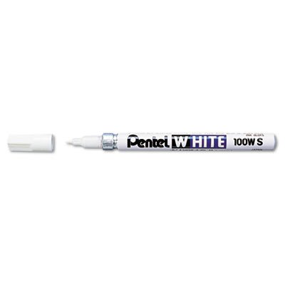 Pentel Permanent Marker, Fine Point, White PEN100WS