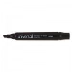 UNV07051 Permanent Markers, Chisel Tip, Black, Dozen UNV07051