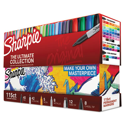 Sharpie Permanent Markers Ultimate Collection, Assorted Tips, Assorted Colors, 115/Set SAN1983255