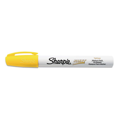 Sharpie Permanent Paint Marker, Medium Bullet Tip, Yellow, Dozen SAN2107619