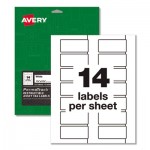 Avery PermaTrack Destructible Asset Tag Labels, Laser Printers, 1.25 x 2.75, White, 14/Sheet, 8 Sheets/Pack AVE60537