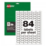 Avery PermaTrack Destructible Asset Tag Labels, Laser Printers, 0.5 x 1, White, 84/Sheet, 8 Sheets/Pack AVE60535