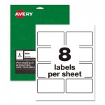 Avery PermaTrack Destructible Asset Tag Labels, Laser Printers, 2 x 3.75, White, 8/Sheet, 8 Sheets/Pack AVE60539