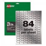 Avery PermaTrack Metallic Asset Tag Labels, Laser Printers, 0.5 x 1, Silver, 84/Sheet, 8 Sheets/Pack AVE60519