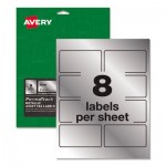 Avery PermaTrack Metallic Asset Tag Labels, Laser Printers, 2 x 3.75, Silver, 8/Sheet, 8 Sheets/Pack AVE61520