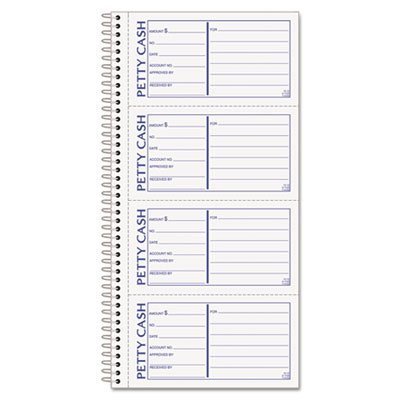 Tops Petty Cash Receipt Book, 5 1/2 x 11, Two-Part Carbonless, 200 Sets/Book TOP4109