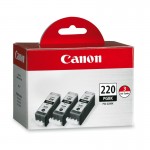 Canon PGI-220BK PGI220BK Combo-Pack Ink Cartridges PGI220BK3PK