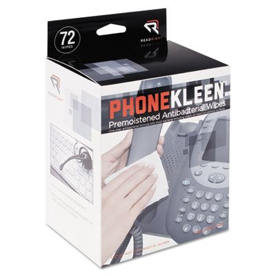 Read Right PhoneKleen Wet Wipes, Cloth, 5 x 5, 72/Box REARR1303