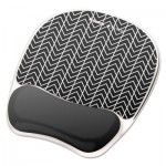 Fellowes Photo Gel Wrist Rest with Microban, 7 7/8 x 9 1/4 x 7/8, Black/White FEL9549901