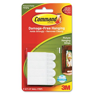 Command Picture Hanging Removable Interlocking Fasteners, 5/8" x 1 3/8", Set of 4 MMM17202