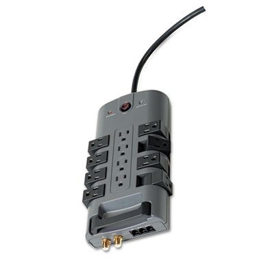 Belkin Pivot Plug Surge Protector, 12 Outlets, 8 ft Cord, 4320 Joules, Gray BLKBP11223008
