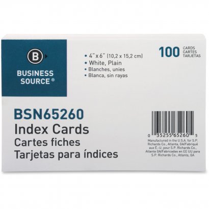 Business Source Plain Index Card 65260