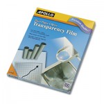 Apollo VPP100CE-A Plain Paper B/W Laser Transparency Film, Letter, Clear, 100/Box APOPP100C
