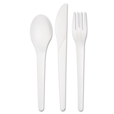 Plantware Renewable & Compostable Cutlery Kit - 6", 250/CT ECOEPS015