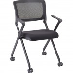 Lorell Plastic Arms Mesh Back Nesting Chair 41845