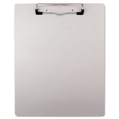 UNV40303 Plastic Brushed Aluminum Clipboard, 1/2" Capacity, Holds 8 1/2 x 11, Silver UNV40303