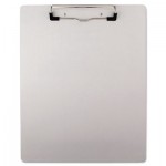 UNV40303 Plastic Brushed Aluminum Clipboard, 1/2" Capacity, Holds 8 1/2 x 11, Silver UNV40303