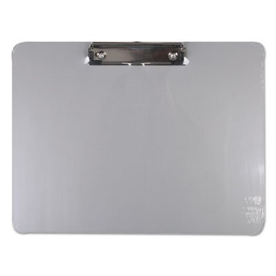 Plastic Brushed Aluminum Clipboard, 1/2" Capacity Holds 8 1/2 x 14, Silver UNV40302