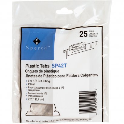 Business Source Plastic Clear Tabs 42T