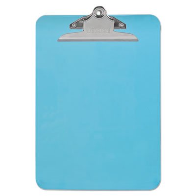 UNV40307 Plastic Clipboard with High Capacity Clip, 1" Capacity, Holds 8 1/2 x 12, Blue UNV40307