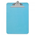 UNV40307 Plastic Clipboard with High Capacity Clip, 1" Capacity, Holds 8 1/2 x 12, Blue UNV40307