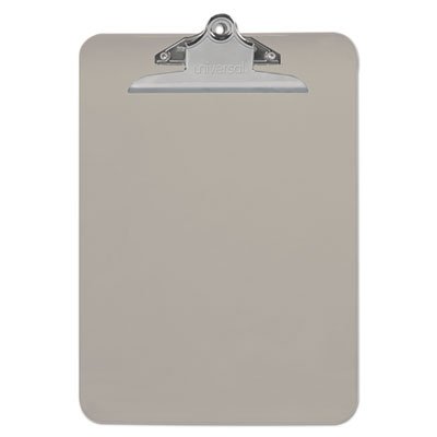 UNV40306 Plastic Clipboard with High Capacity Clip, 1" Capacity, Holds 8 1/2 x 12, Smoke UNV40306