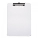 Plastic Clipboard with Low Profile Clip 1/2" Capacity, Holds 8 1/2 x 11, Clear UNV40310
