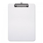 Plastic Clipboard with Low Profile Clip 1/2" Capacity, Holds 8 1/2 x 11, Clear UNV40310