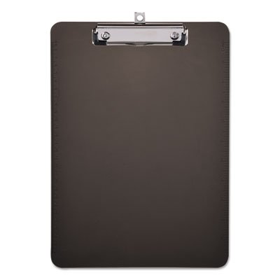 Plastic Clipboard with Low Profile Clip, 1/2" Cap, 8 1/2 x 11, Translucent Black UNV40311