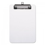 Plastic Clipboard with Low Profile Clip, 1/2" Capacity, Holds 5 x 8, Clear UNV40312