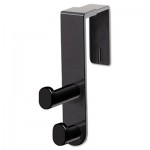 Safco Plastic Coat Hook, 2-Hook, 1 3/4 x 6 1/2 x 7 3/4, Black SAF4225BL