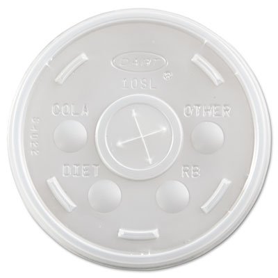 DCC 10SL Plastic Cold Cup Lids, Fits 10oz Cups, Translucent, 1000/Carton DCC10SL