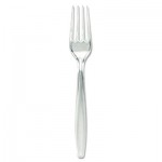 Dixie Plastic Cutlery, Forks, Heavyweight, Clear, 1,000/Carton DXEFH017