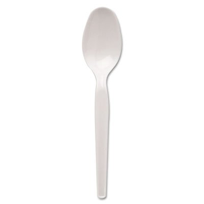 Dixie Plastic Cutlery, Heavy Mediumweight Teaspoons, White, 1000/Carton DXETM217