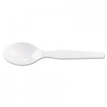 Dixie Plastic Cutlery, Heavy Mediumweight Teaspoons, White, 100/Box DXETM207
