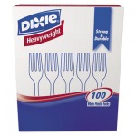 Dixie Plastic Cutlery, Heavyweight Forks, White, 100/Box DXEFH207