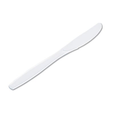 Dixie Plastic Cutlery, Heavyweight Knives, White, 1000/Carton DXEKH217