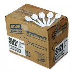 Dixie Plastic Cutlery, Heavyweight Soup Spoons, White, 1000/Carton DXESH217