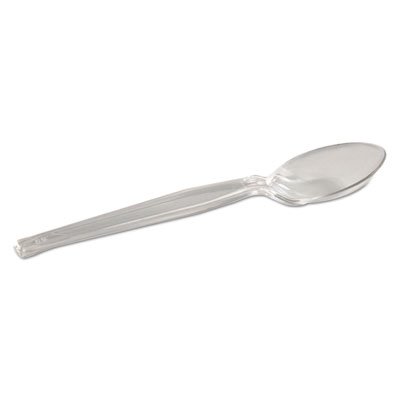 DIX TH017 Plastic Cutlery, Heavyweight Teaspoon, Crystal Clear, 6", 1000/Carton DXETH017